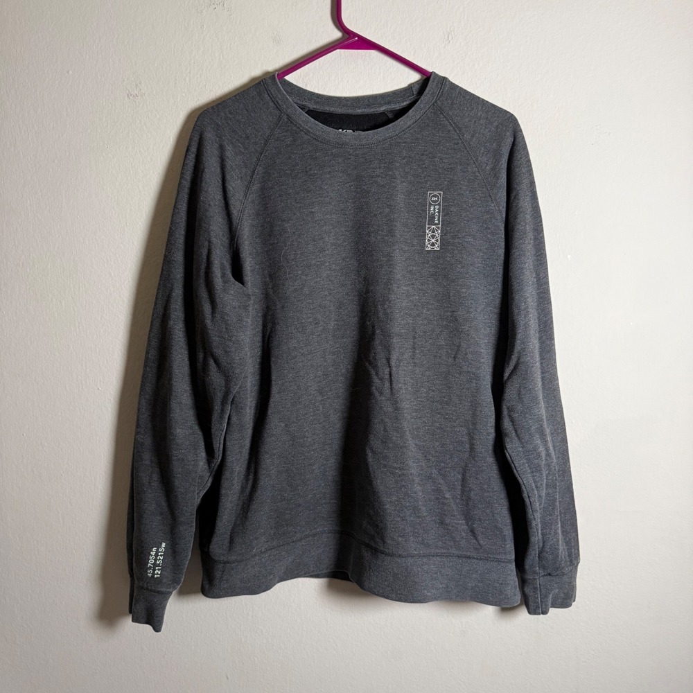 Dakine Mens Heather Gray Raglan Graphic Pullover Sweatshirt Size L Coordinate